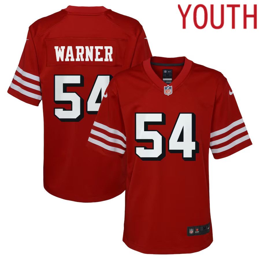 Youth San Francisco 49ers #54 Fred Warner Nike Scarlet Alternate Game NFL Jersey->customized nfl jersey->Custom Jersey